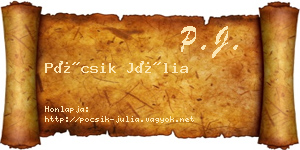 Pócsik Júlia névjegykártya