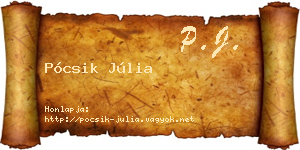 Pócsik Júlia névjegykártya